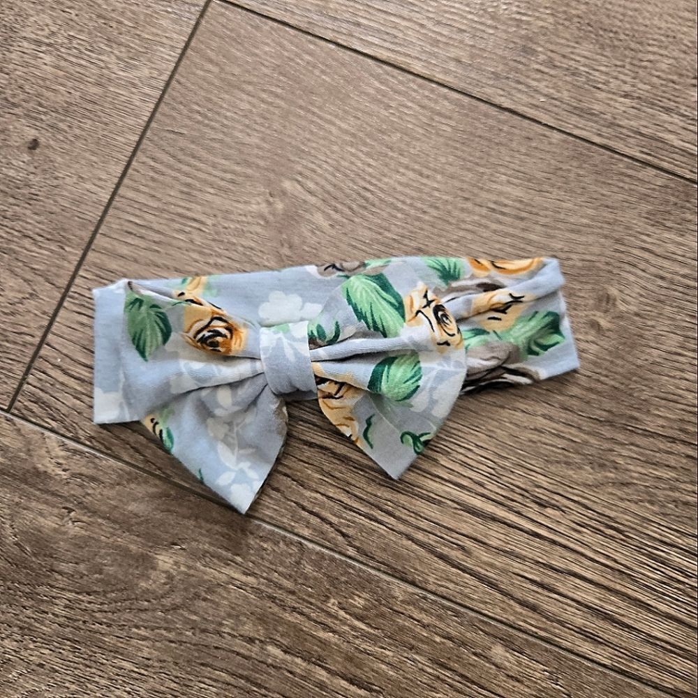 *Free Floral Toddler Headband - Blue and Yellow